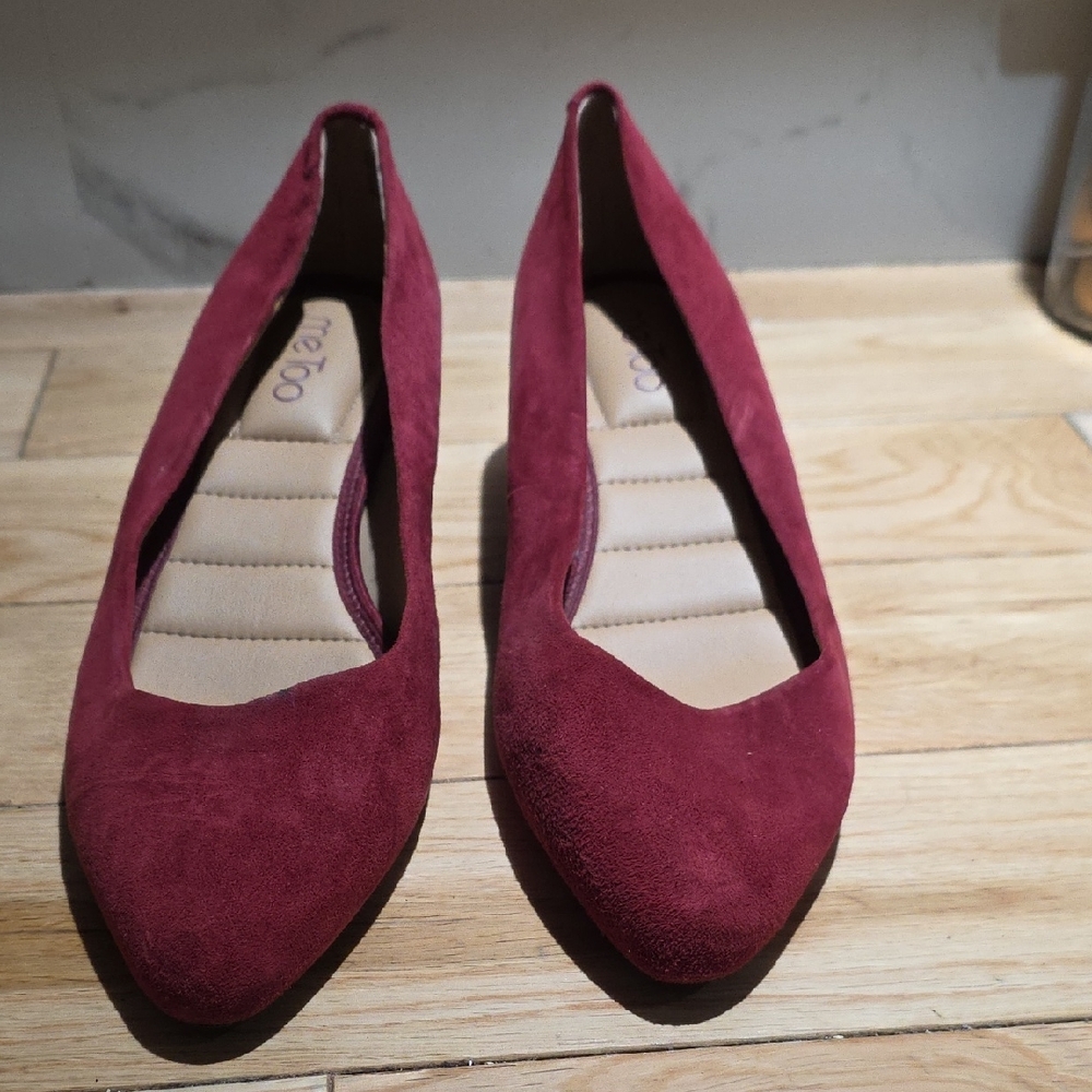 ME TOO Elegant Burgundy Suede Women's Flats